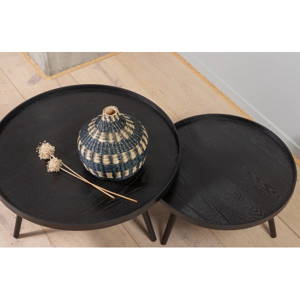 Черна масичка за кафе, Ø 60 cm WOOOD Mesa-image-2