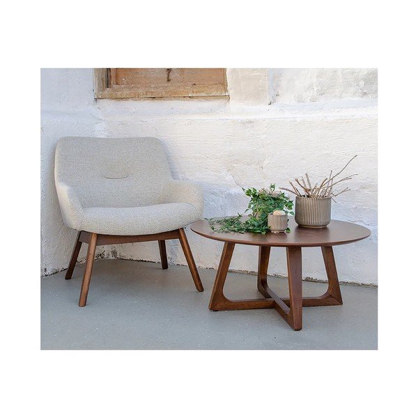 Пясъчнокафяв фотьойл от орехово дърво Лондон - House Nordic-image-1