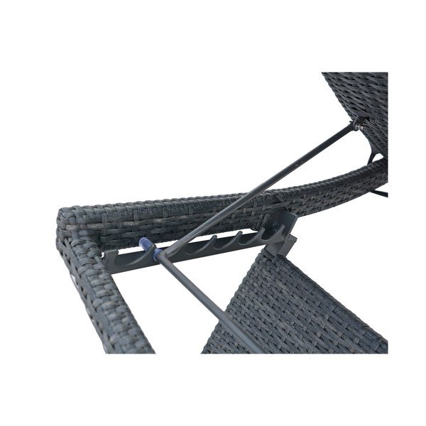 Тъмносив градински шезлонг от изкуствен ратан Charlotte - Rojaplast-image-4