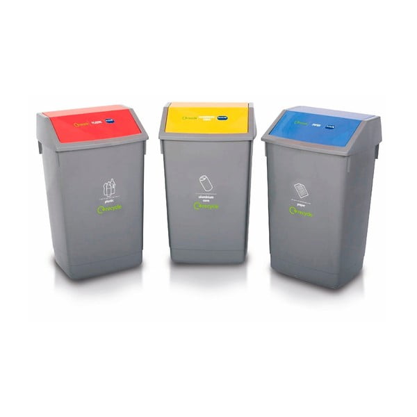 Комплект от 3 контейнера за рециклиране, 60 л - Addis
