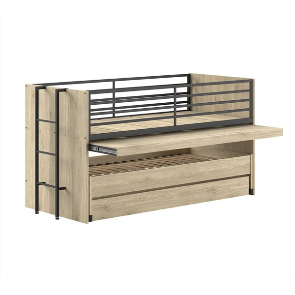 Детско двуетажно разтегателно легло с включена подматрачна рамка в естествен цвят 90x200 cm Sam – Vipack