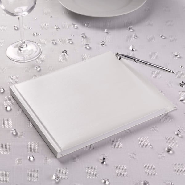 Книга за гости с обикновена бяла химикалка Premium - Neviti
