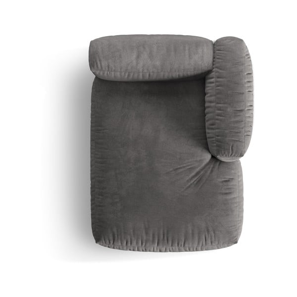 Сив кадифен модул за диван (десен ъгъл) Martina – Micadoni -image-3