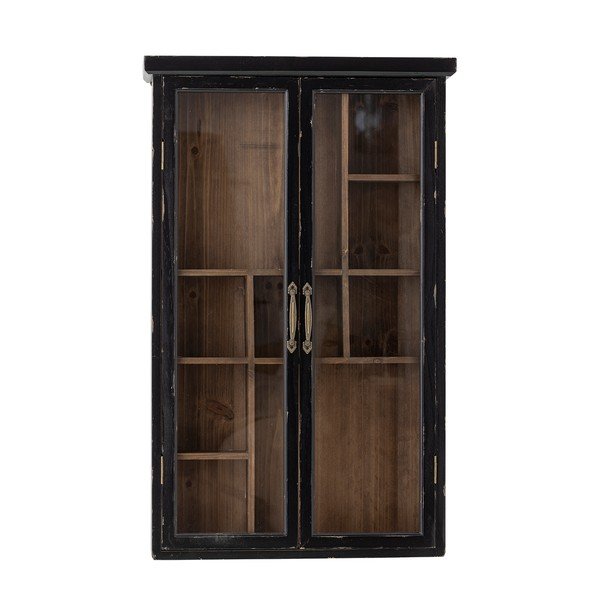 Черна висяща витрина от масивна ела 50x80x14 cm Hazem – Bloomingville