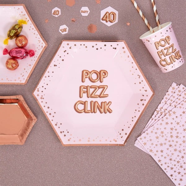 Sada 8 růžových tácků Neviti Glitz & Glamour Pop, ⌀ 27 cm