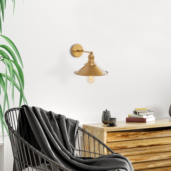 Стенна лампа в златист цвят ø 24 cm Conical – Opviq lights-image-3