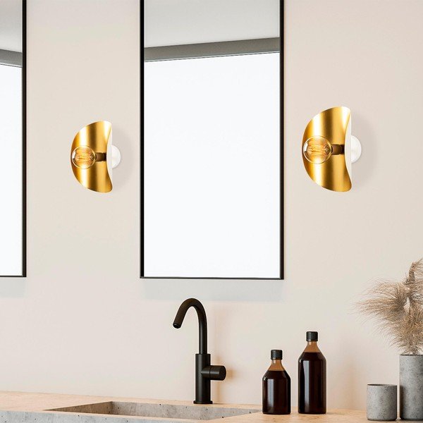 Бяла и златисто стенна лампа Sivani – Opviq lights-image-1