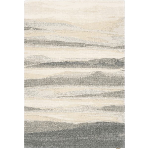 Бежово-сив вълнен килим 133x190 cm Elidu - Agnella