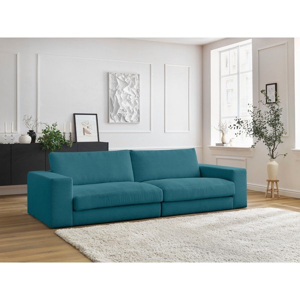 Син диван от рипсено кадифе 274 cm Leonard – Bobochic Paris-image-1