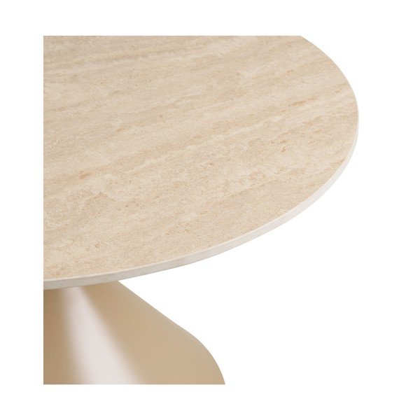 Бежова кръгла масичка за кафе с керамичен плот ø 70 cm Annecy – House Nordic-image-4