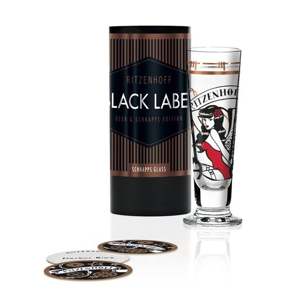 Set panáka z křišťálového skla a 5 podtácků Ritzenhoff Markus Binz, 50 ml-image-1