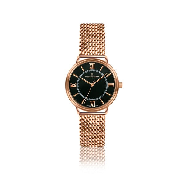 Dámské hodinky s páskem z nerezové oceli v barvě růžového zlata Frederic Graff Zoe
