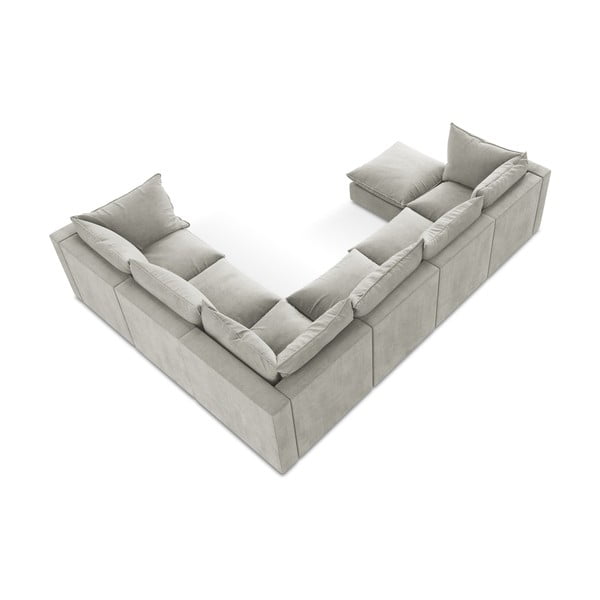 Светлосив ъглов диван (десен ъгъл/U форма) Manao – Makamii-image-3