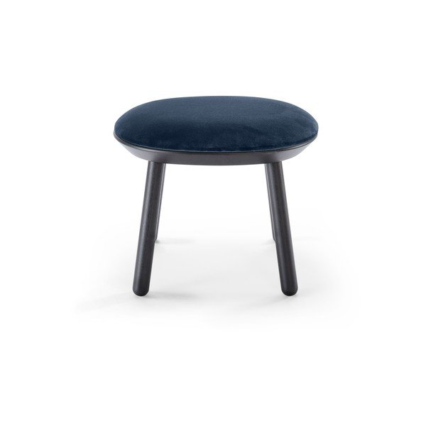 Табуретка за крака от синьо и черно кадифе Naïve - EMKO-image-2