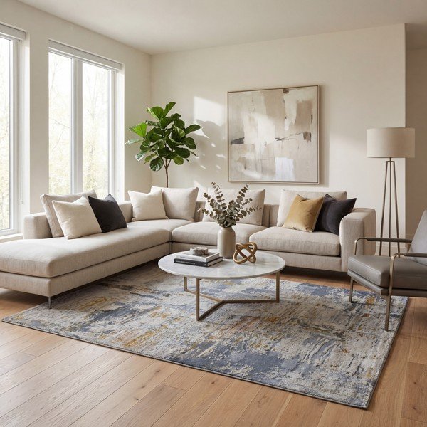 Син/бежов килим 77x150 cm Springs – Universal-image-1