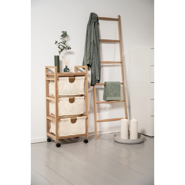 Бежов/естествен нисък шкаф за баня от масивна акация 44x96 cm Acina – Wenko-image-1