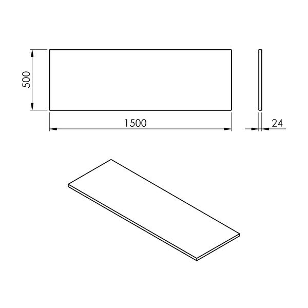 Бяла плоча за под мивка 150x50 cm Plato – Sapho-image-2