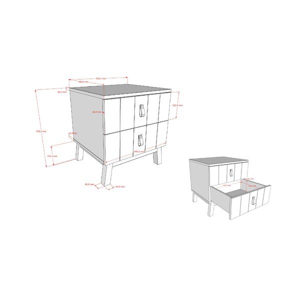 Бежово детско нощно шкафче Sezane – Vipack-image-2