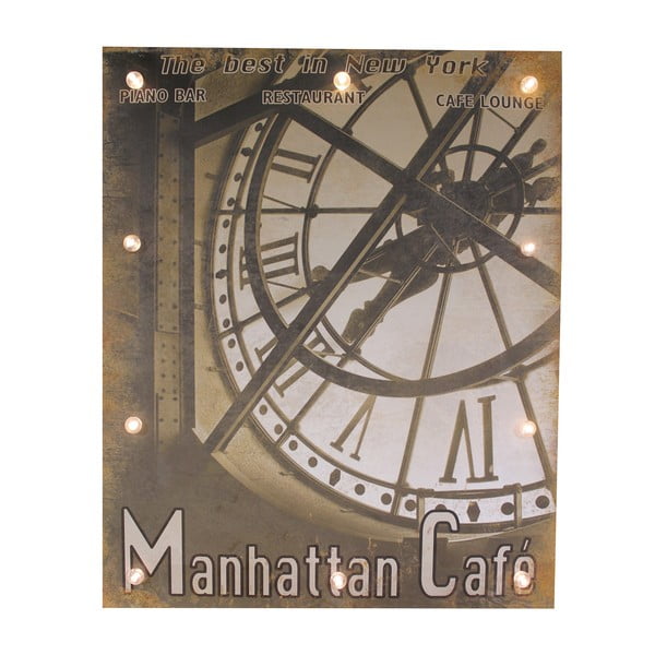 Světelná dekorace Antic Line Manhattan Cafe, 45x60 cm