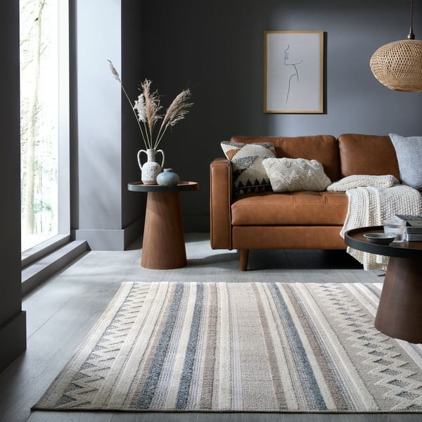 Сиво-бежов килим подходящ за пране 116x170 cm Everette – Flair Rugs-image-1