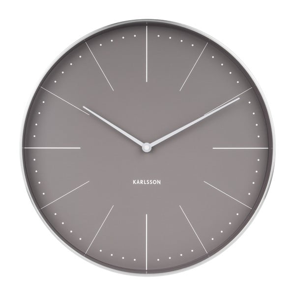 Šedé nástěnné hodiny s detaily ve stříbrné barvě Karlsson Normann, ⌀ 38 cm