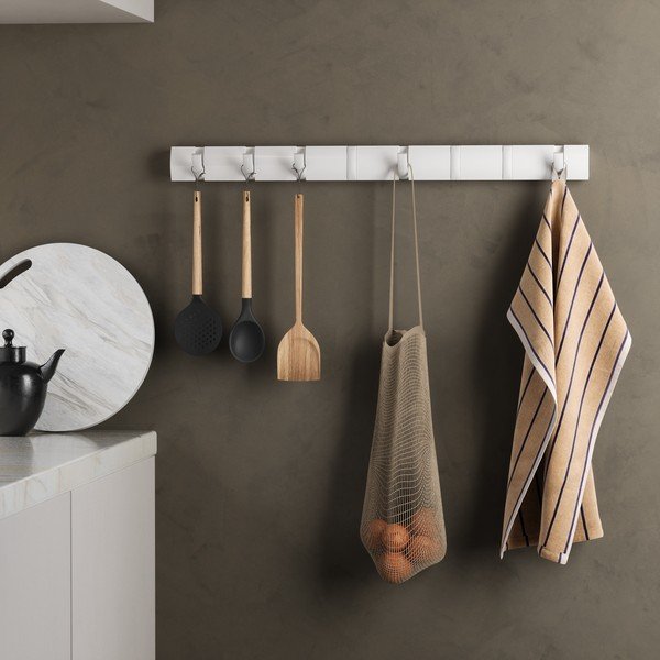 Стенна закачалка от масивен бор в матово бял цвят 81 cm Flip – Umbra-image-3