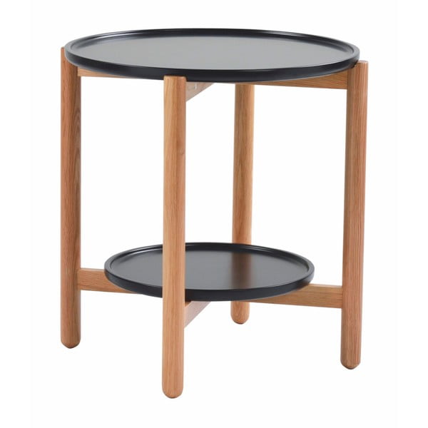 Černý dubový stolek Folke Wendigo, ⌀ 55 cm