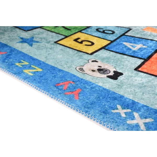 Синьо  детско килимче за игра подходящо за пране 100x160 cm Hopscotch Blue – Vitaus-image-2