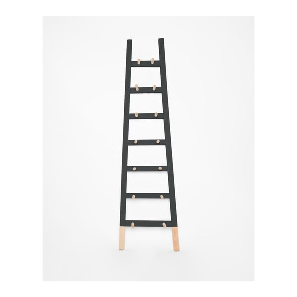 Черна декоративна стълба за съхранение, изработена от борова дървесина Negro - Surdic