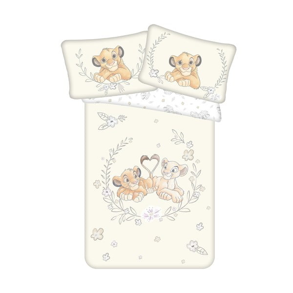 Памучно спално бельо за детско легло 100x135 cm Lion King - Jerry Fabrics