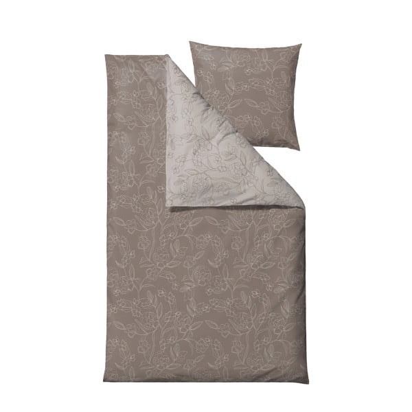 Кафяво памучно спално бельо от сатен за единично легло 140x200 cm Infinity - Södahl