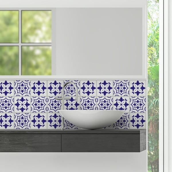 Комплект от 9 стикера за стена Cement Tiles Alberto, 10 x 10 cm - Ambiance