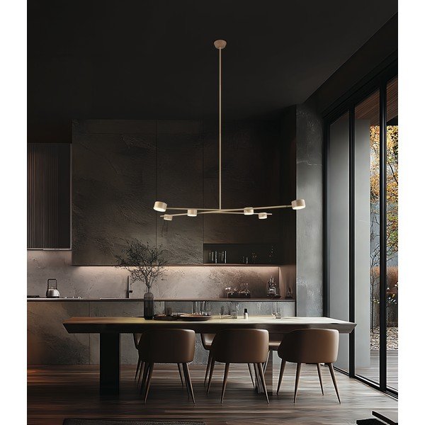 Бежово метално висящо осветително тяло Coda – Trio Select-image-1