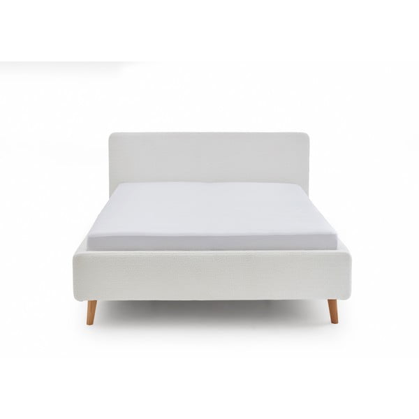 Бяло двойно легло 140x200 cm тапицирано без ламелно дъно Mattis – Meise Möbel-image-3