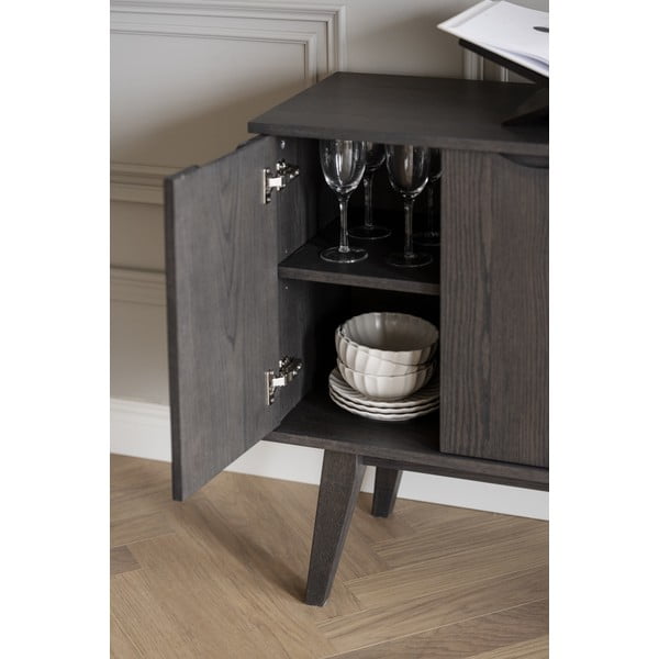 Кафяв нисък скрин от декор от дъб  150x85 cm Filippa – Rowico-image-4