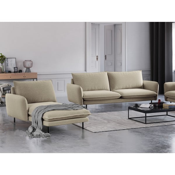 Бежов шезлонг, ляв ъгъл Vienna - Cosmopolitan Design-image-1