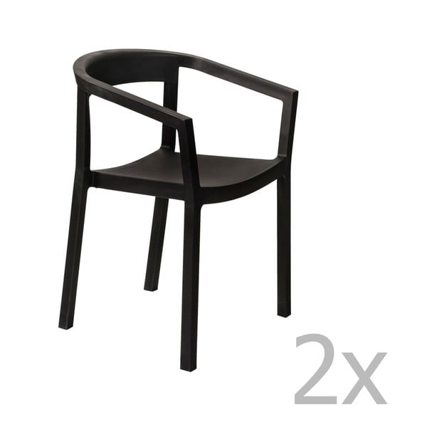 Комплект от 2 черни градински стола Peach - Resol