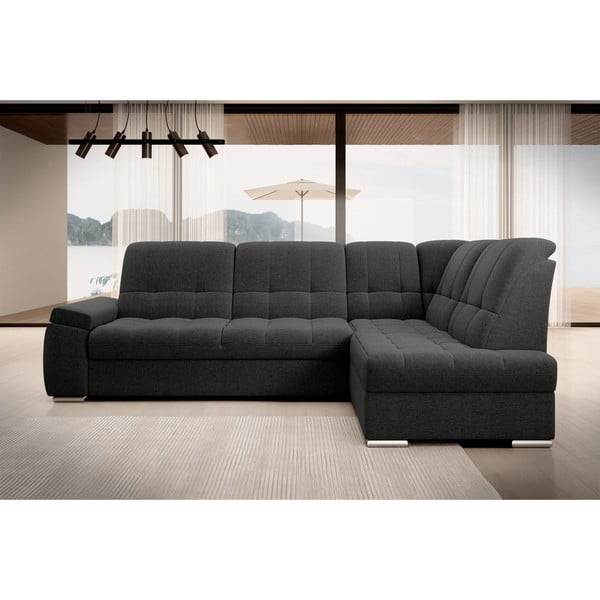 Тъмносив разтегателен ъглов диван с място за съхранение (десен ъгъл L форма) Sado – ELTAP-image-3