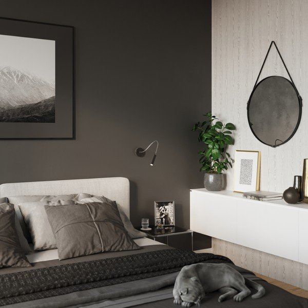 Черна стенна лампа Aludra - Sollux-image-3