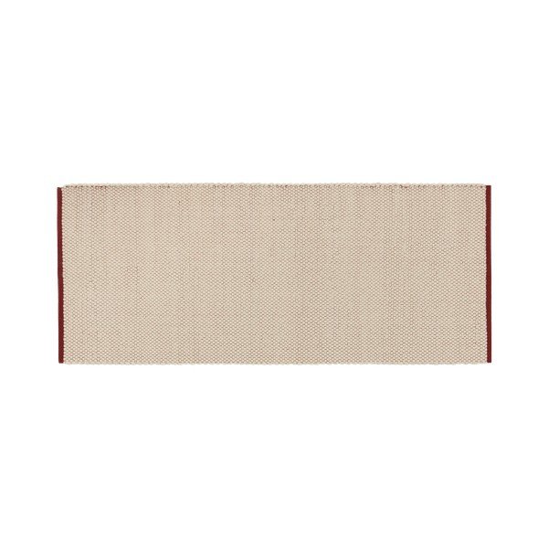 Червена/бежова ръчно изработена вълнена пътека 80x170 cm Lenu – noo.ma
