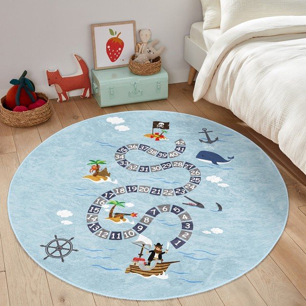 Светлосин детски килим ø 100 cm Comfort - Mila Home-image-4