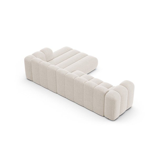 Кремав шенилов ъглов диван (десен ъгъл) Lupine – Micadoni -image-3