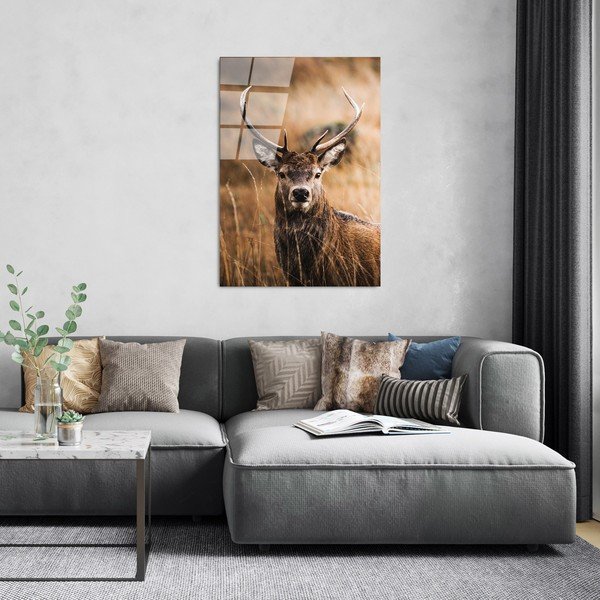 Живопис върху стъкло 70x100 cm Deer - Wallity-image-3