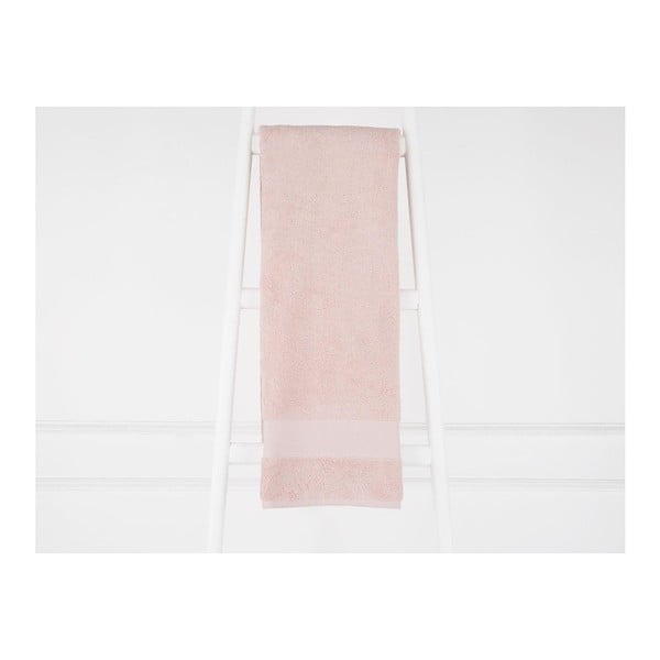 Lososově růžový bavlněný ručník Elone, 70 x 140 cm