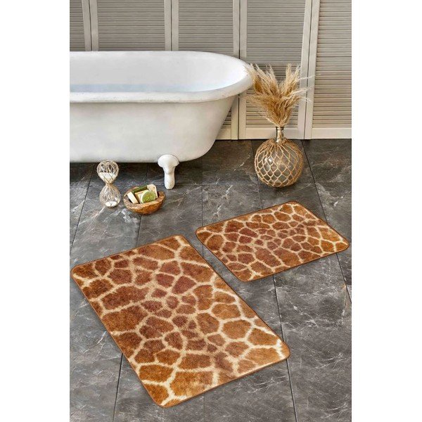 Кафяви кадифени килими за баня в комплект от 2 бр. 60x100 cm – Mila Home-image-4