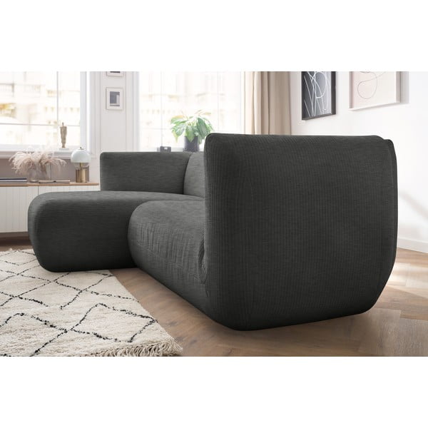 Ъглов диван от сив велур (ляв ъгъл) Lecomte - Bobochic Paris-image-1