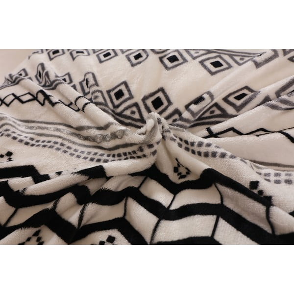 Черно и кремаво единично спално бельо от микроплюш 140x200 cm - My House-image-1