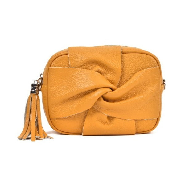 Жълта кожена чанта Kara Giallo - Roberta M