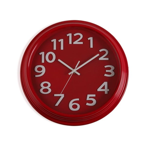 Червен стенен часовник In Time, ⌀ 32,7 cm - Versa