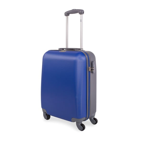 Modrý cestovní kufr na kolečkách Arsamar Jones, výška 50 cm